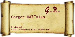 Gerger Mónika névjegykártya